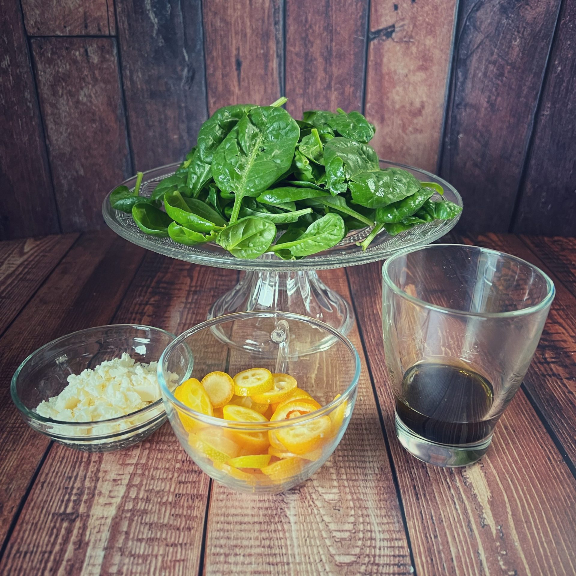 Zutaten Spinatsalat mit Kumquats