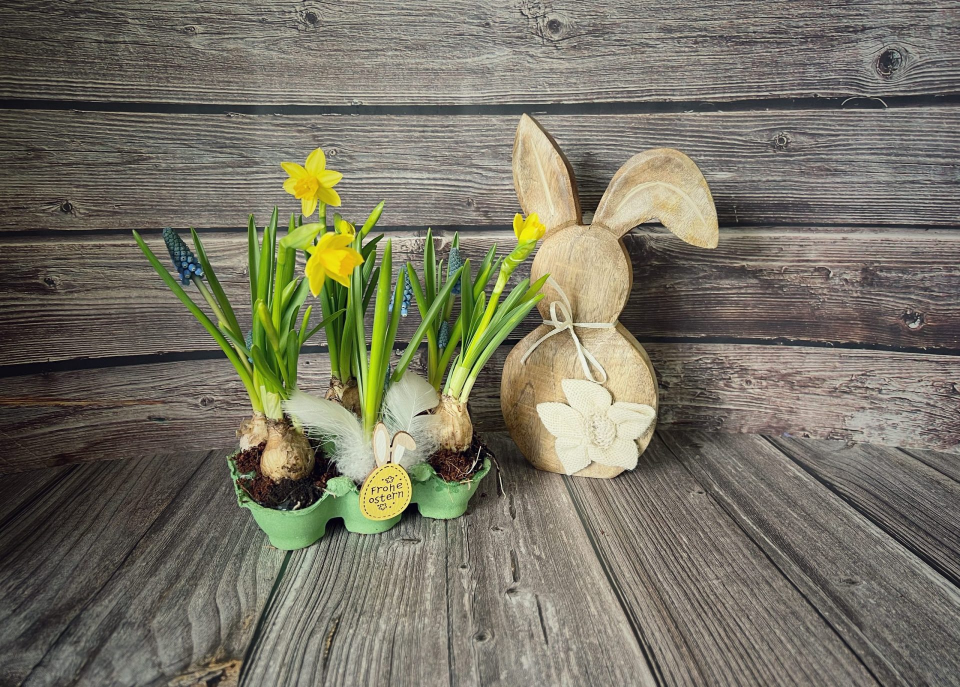 Osterdeko mit Eierkarton