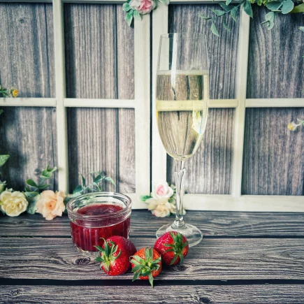 Erdbeermarmelade mit Sekt