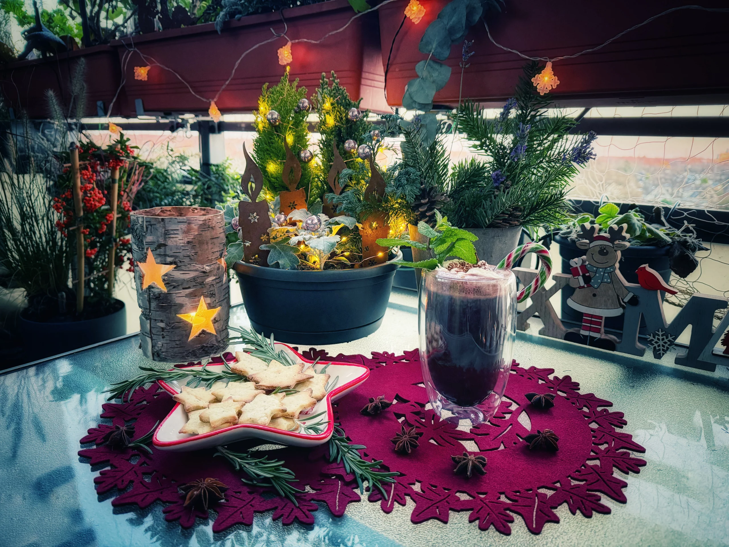 Adventszeit auf dem Balkon