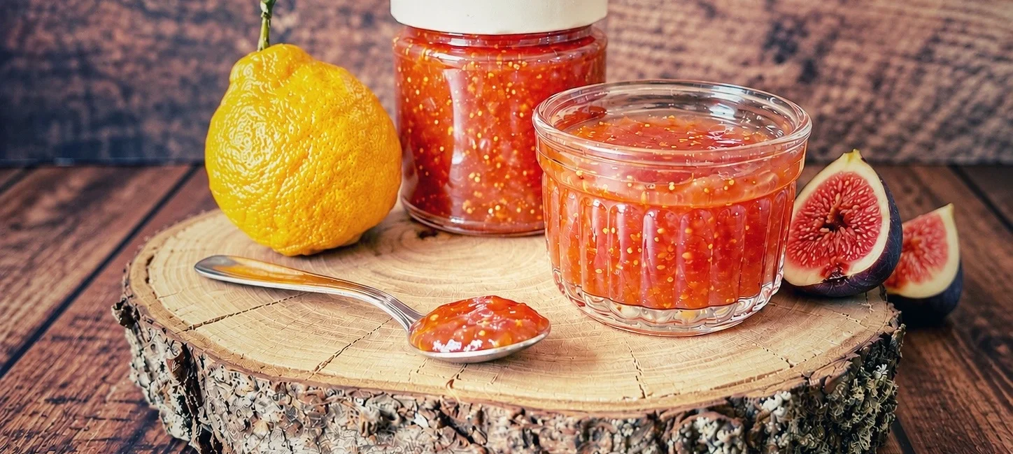 Selbst gemachte Lima-Rossa-Feigen-Marmelade mit Lima Rossa und Feigen