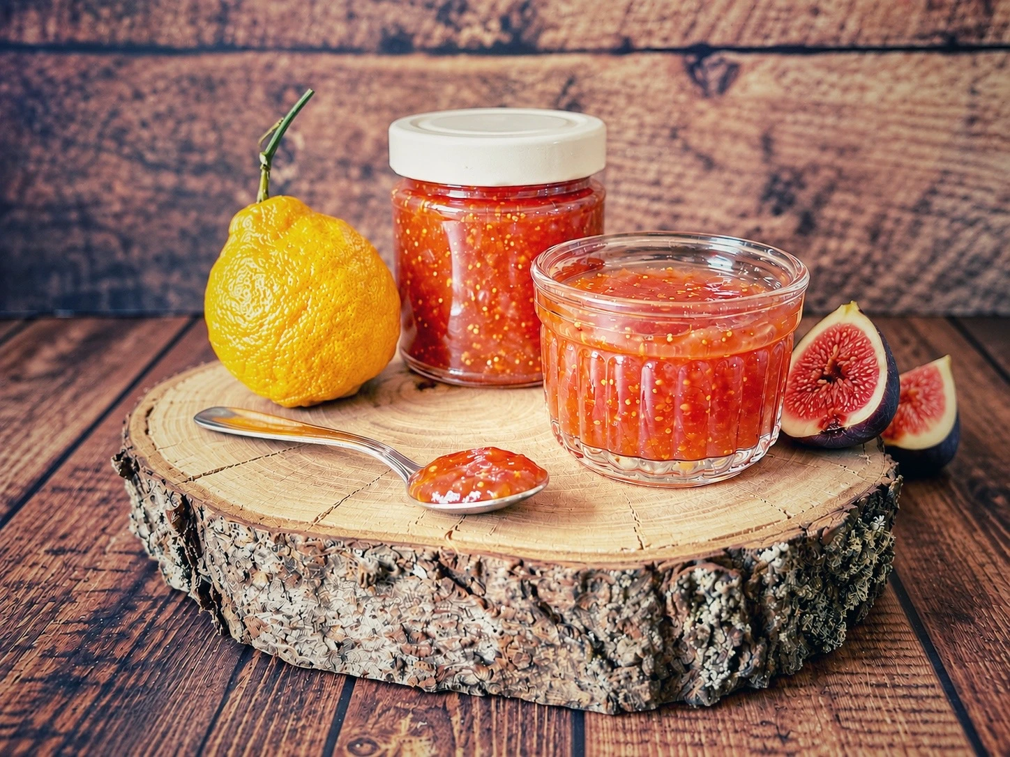 Selbst gemachte Lima-Rossa-Feigen-Marmelade mit Lima Rossa und Feigen
